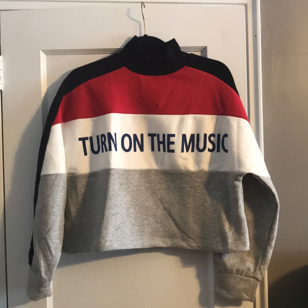 Zara Cropped color-block Sweatshirt